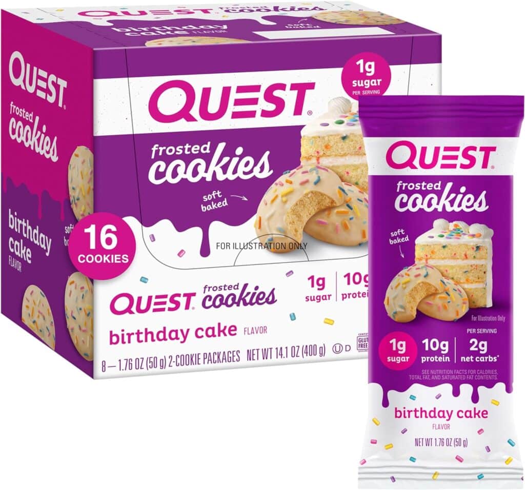 quest frosted cookies birthday cake