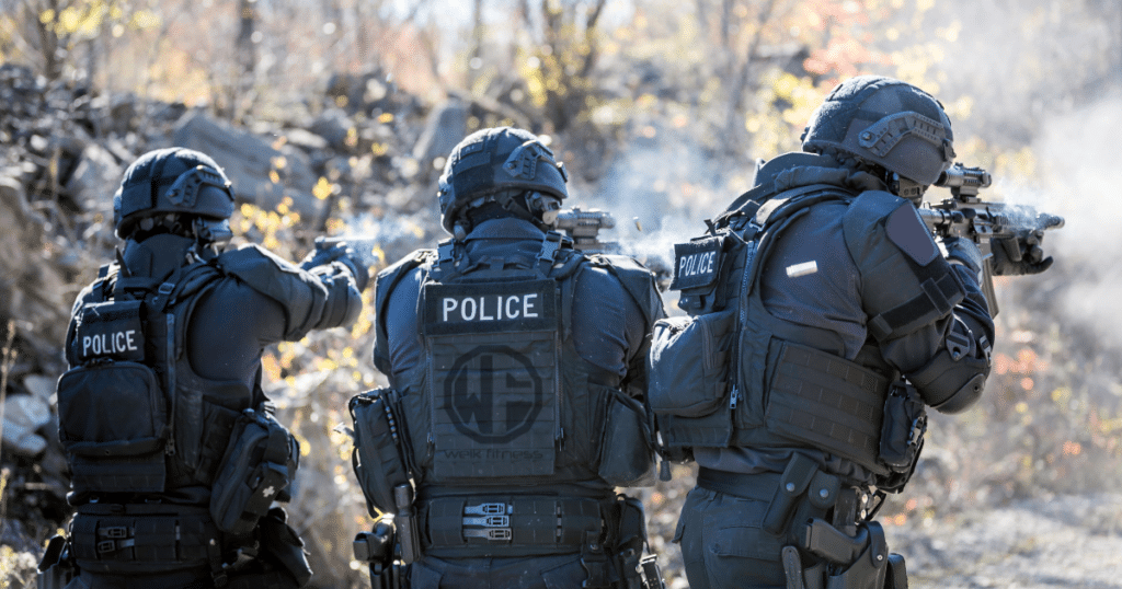 police training with firearms